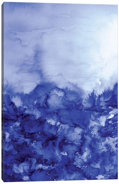 Into Eternity - Indigo Blue Canvas Art Print - Bathroom Art