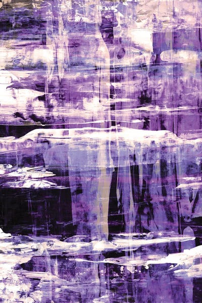 Julia Di Sano: Abyss I Lavender Plum Purple - Abstract Layered Brushstrokes by Julia Di Sano