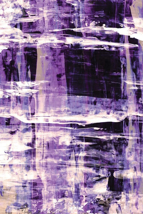 Abyss II Lavender Plum Purple - Abstract Layered Brushstrokes
