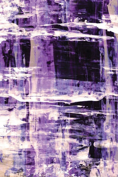 Julia Di Sano: Abyss II Lavender Plum Purple - Abstract Layered Brushstrokes by Julia Di Sano