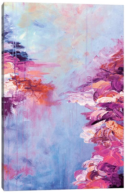 Lakefront Escape IV Canvas Art Print - Purple Abstract Art