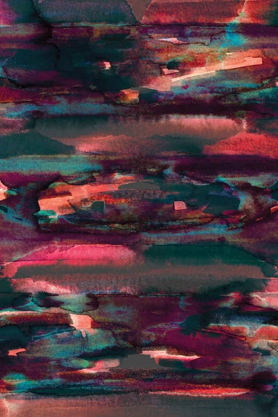 Julia Di Sano: Dark Flow I - Moody Watercolor Abstract by Julia Di Sano