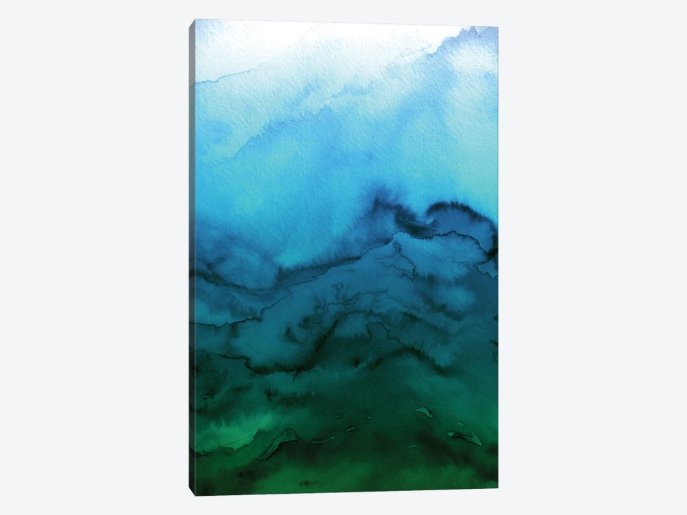 Winter Waves - Blue Green Ombre by Julia Di Sano 1-piece Canvas Wall Art