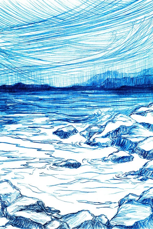 Seashore Study 6 Blue