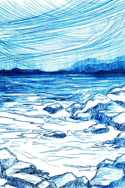 Julia Di Sano: Seashore Study 6 Blue by Julia Di Sano
