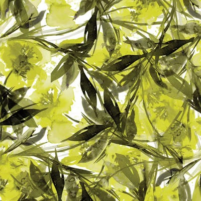 Floral Fiesta - Yellow & Gray by Julia Di Sano art print