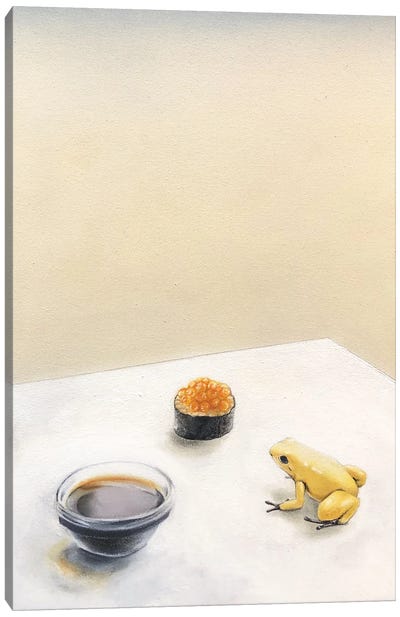 Frog Sushi Soy Canvas Art Print - Japanimals