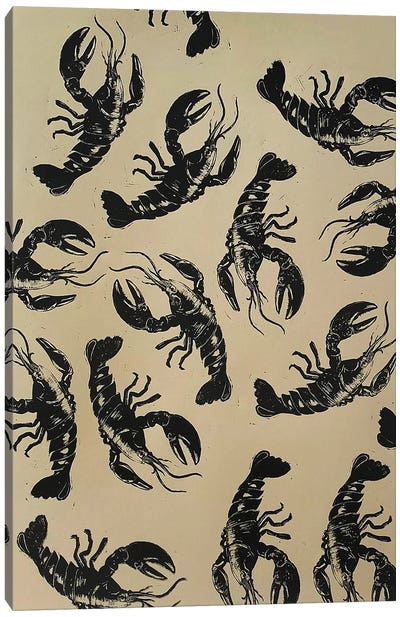 Lobsters Canvas Art Print - Brown