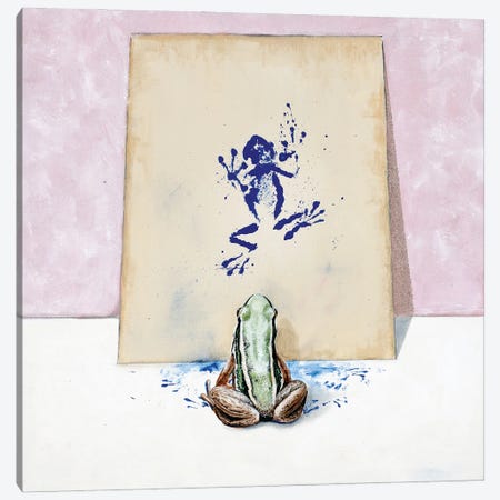 Kleins Frog (With Pink) Canvas Print #JDZ38} by Joshua Daniels Canvas Art
