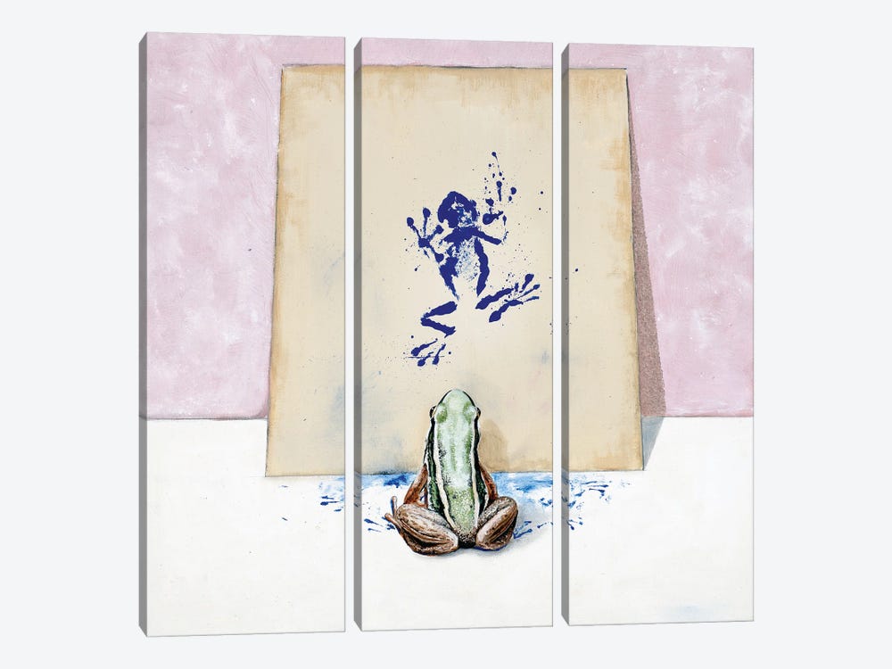 Kleins Frog (With Pink) by Joshua Daniels 3-piece Canvas Print
