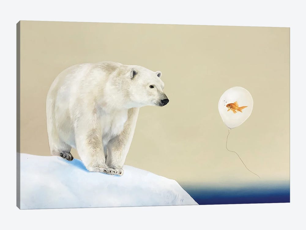 Bear Fishing by Joshua Daniels 1-piece Canvas Art
