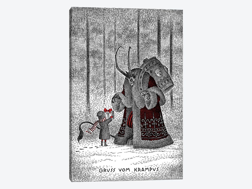 A Gift For Krampus by J.E. Larson 1-piece Canvas Wall Art