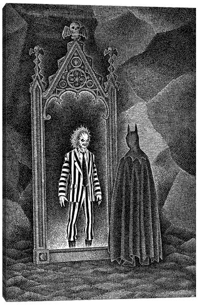 The Ghost Behind The Bat Canvas Art Print - Fantasy Movie Art