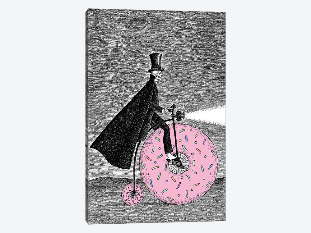 Donut Bicycle by J.E. Larson 1-piece Art Print