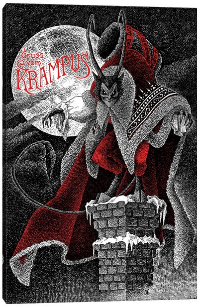 Gruss Vom Krampus Canvas Art Print - Monster Art