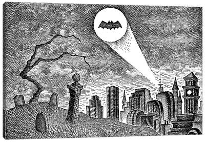 Bat-Signal Canvas Art Print - Superhero Art