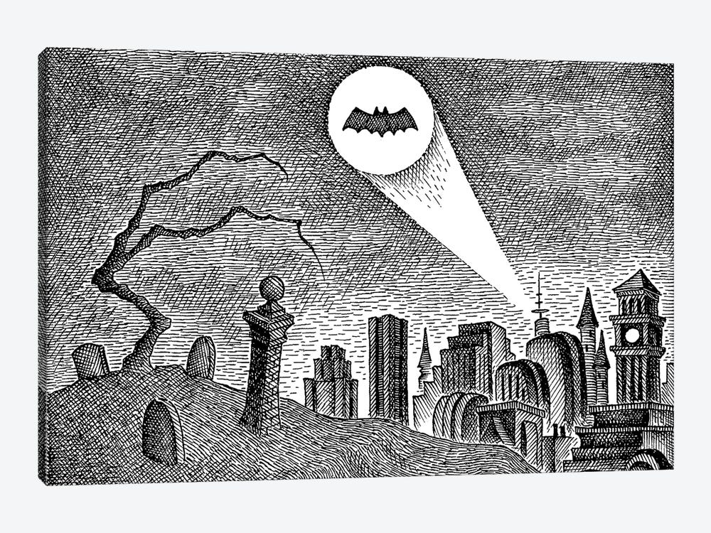 Bat-Signal by J.E. Larson 1-piece Canvas Artwork