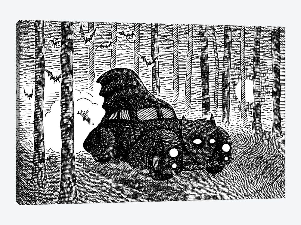 Bat-Mobile by J.E. Larson 1-piece Canvas Art Print