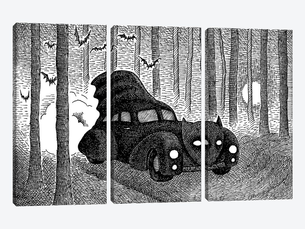 Bat-Mobile by J.E. Larson 3-piece Art Print