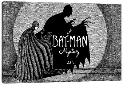 A Bat-Man Mystery Canvas Art Print - Comic Book Character Art