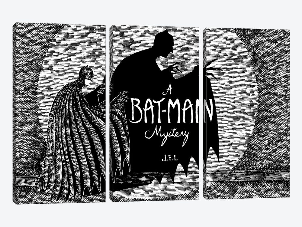 A Bat-Man Mystery by J.E. Larson 3-piece Canvas Art