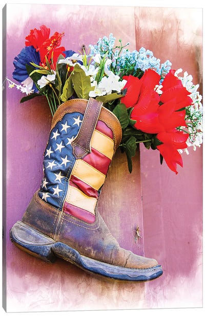 Boot Canvas Art Print - American Flag Art