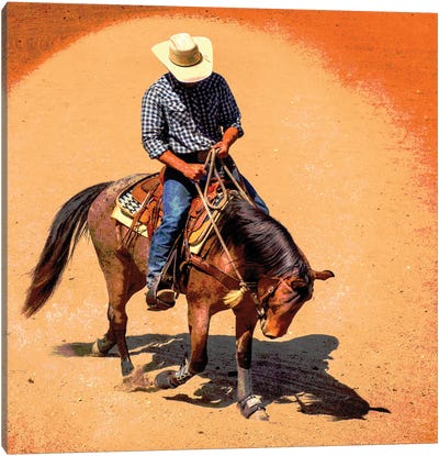 Cowboy Canvas Art Print - Yellow Art