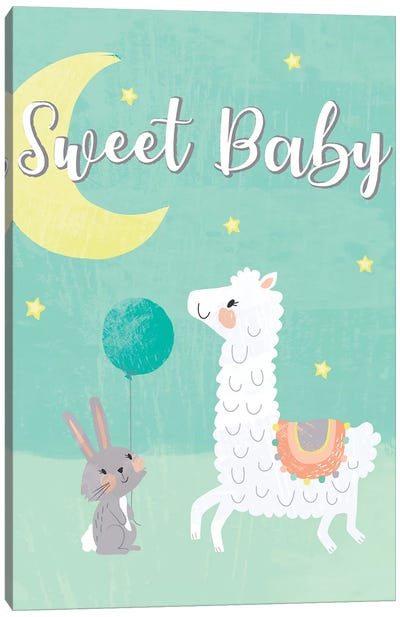 Baby Adventure IV Canvas Art Print - Llama & Alpaca Art