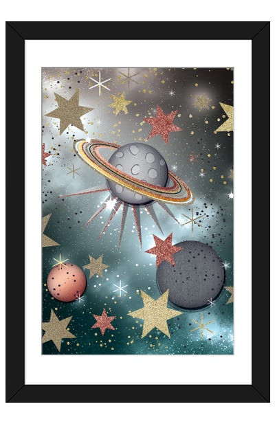 Starry Planets Paper Art Print