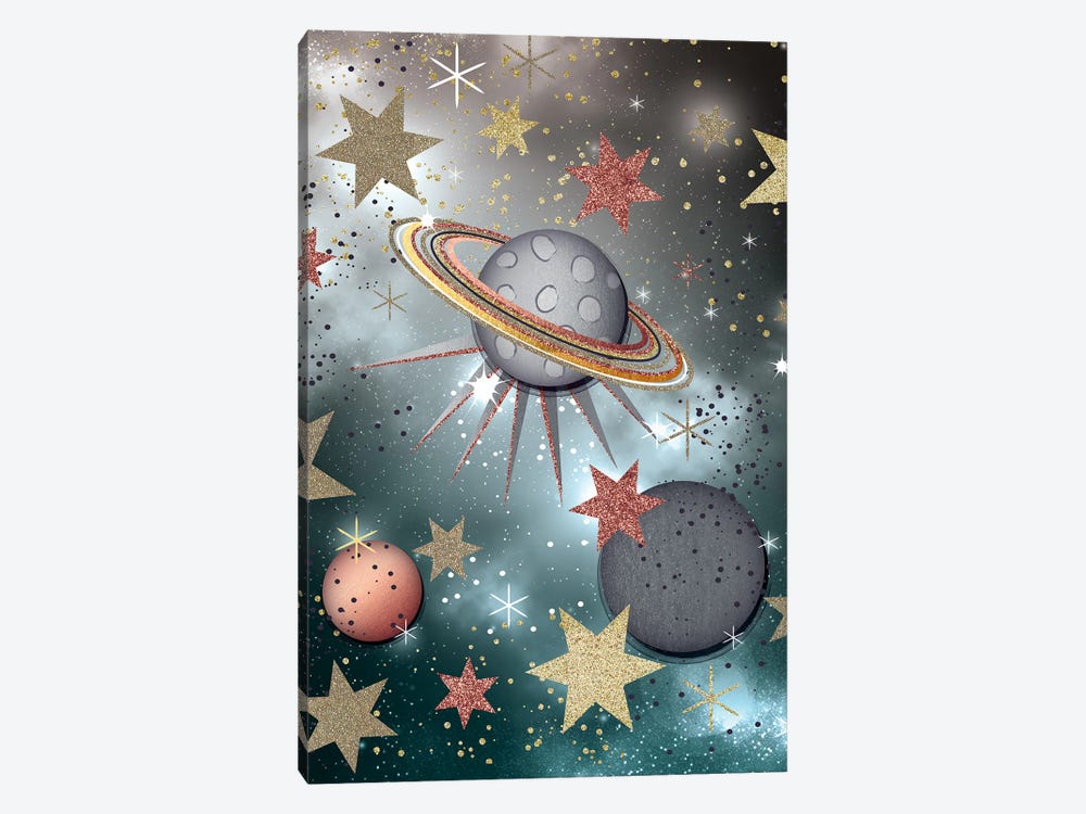 Starry Planets by Jennifer Ellory 1-piece Canvas Wall Art