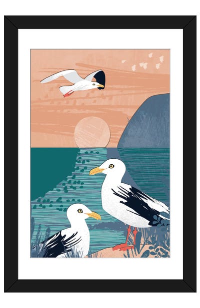Coastal Collage III Paper Art Print