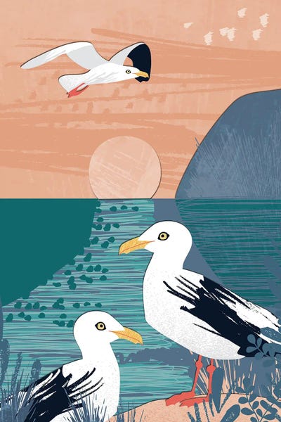 Pink Light Studio: Coastal Collage III by Jennifer Ellory