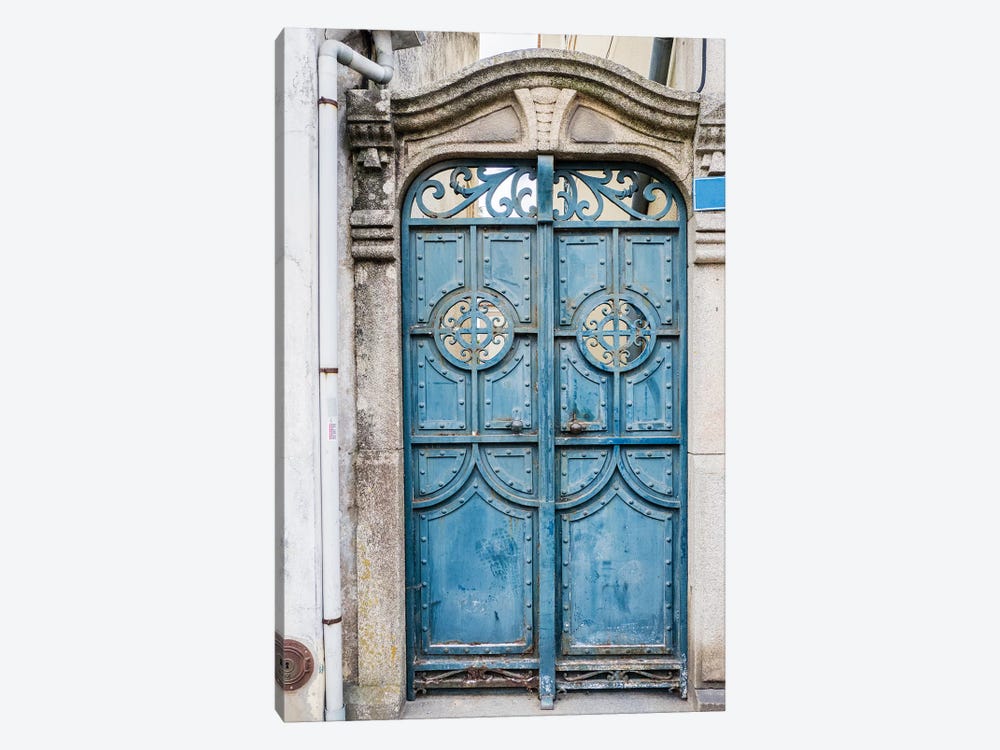 A Unique Metal Door On A Home In The Streets, Aveiro, Portugal by Julie Eggers 1-piece Canvas Wall Art