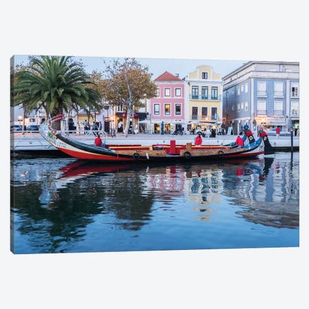 Moliceiro Boat On The Canal, Aveiro, Portugal Canvas Print #JEG12} by Julie Eggers Canvas Artwork