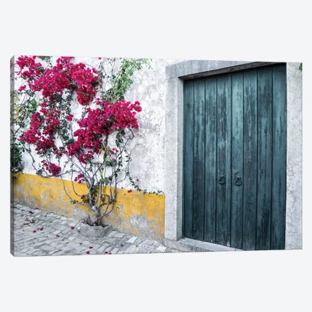 Beautiful Bougainvillea Blooming In Town II, Portugal, Obidos, Portugal Canvas Print #JEG18} by Julie Eggers Canvas Artwork