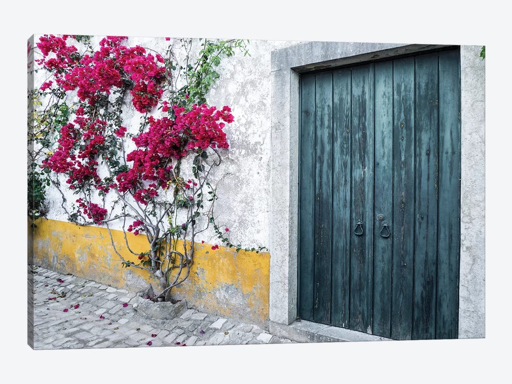 Beautiful Bougainvillea Blooming In Town II, Portugal, Obidos, Portugal by Julie Eggers 1-piece Canvas Print