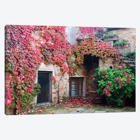 Ivy-Covered Building, Castello di Volpaia, Italy Canvas Print #JEG1} by Julie Eggers Canvas Print