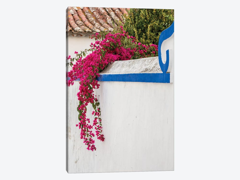 Beautiful Bougainvillea Blooming In Town IV, Portugal, Obidos, Portugal by Julie Eggers 1-piece Canvas Artwork