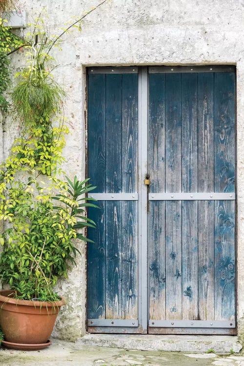 Blue Door On A Sassi House In Matera