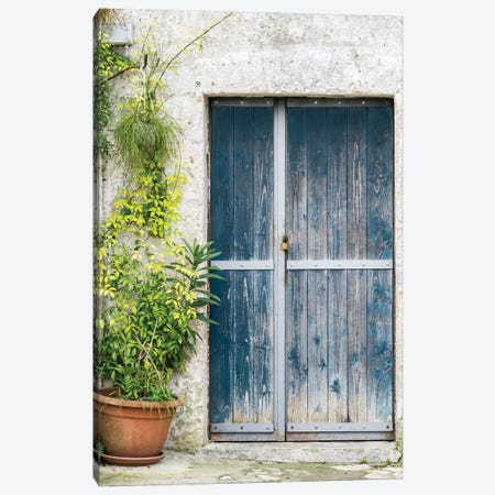 Blue Door On A Sassi House In Matera Canvas Print #JEG29} by Julie Eggers Canvas Art Print