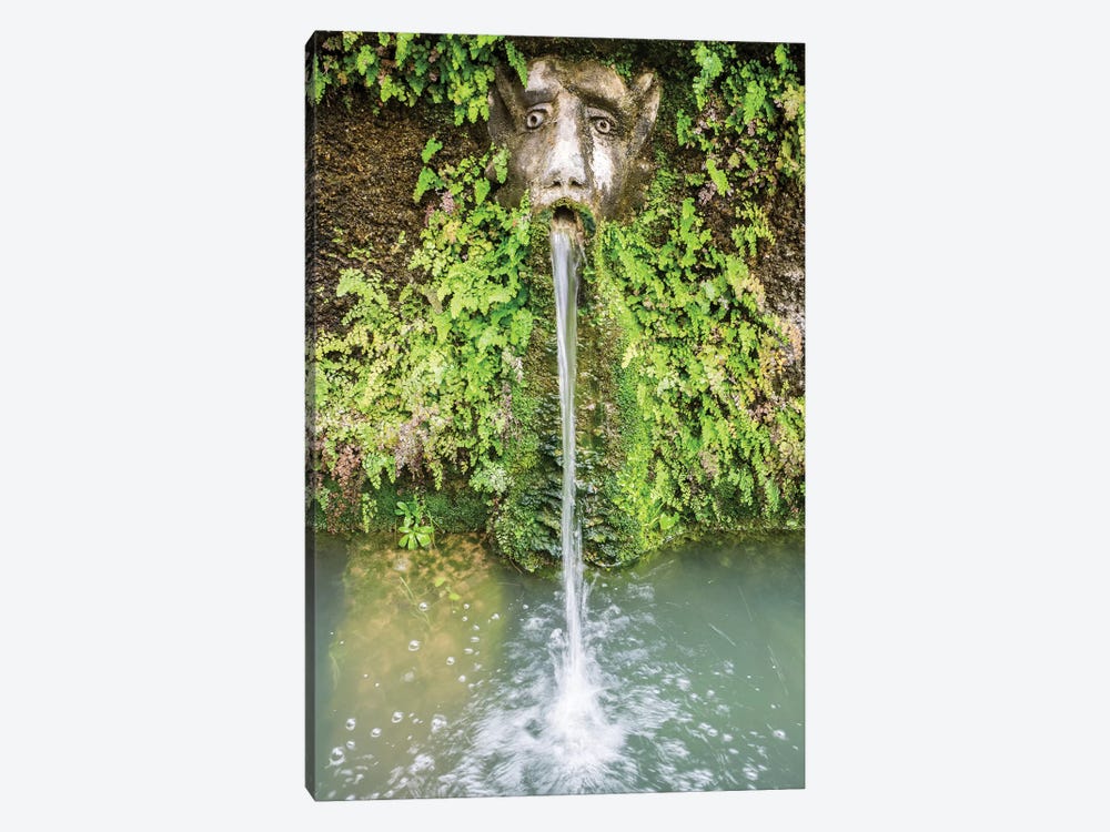 A Mask Of The Hundred Fountains, Villa D'Este, Tivoli, Lazio, Italy by Julie Eggers 1-piece Canvas Art Print