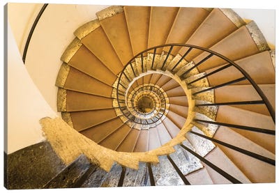 Spiral Staircase I, Villa D'Este, Tivoli, Lazio, Italy Canvas Art Print - Stairs & Staircases