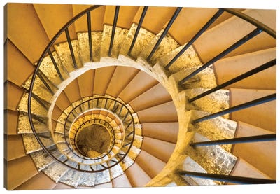Spiral Staircase II, Villa D'Este, Tivoli, Lazio, Italy Canvas Art Print - Stairs & Staircases