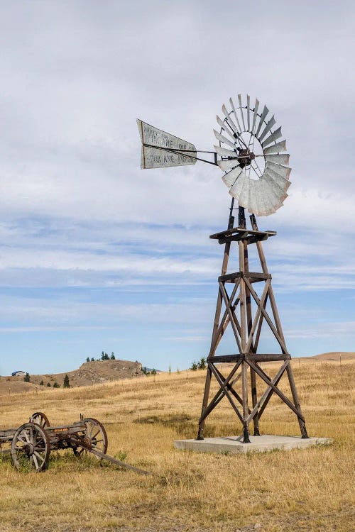 USA, Washington State, Molson, Okanogan County. Windmill In The Ghost Town