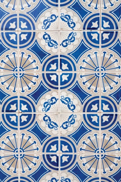 Portugal, Aveiro. Colorful Azulejo Tiles On The Exterior Wall Of House.