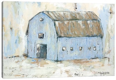 Blue Barnyard Canvas Art Print - Farmhouse Kitchen Art