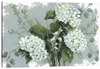 Hydrangeas In White Canvas Art Print