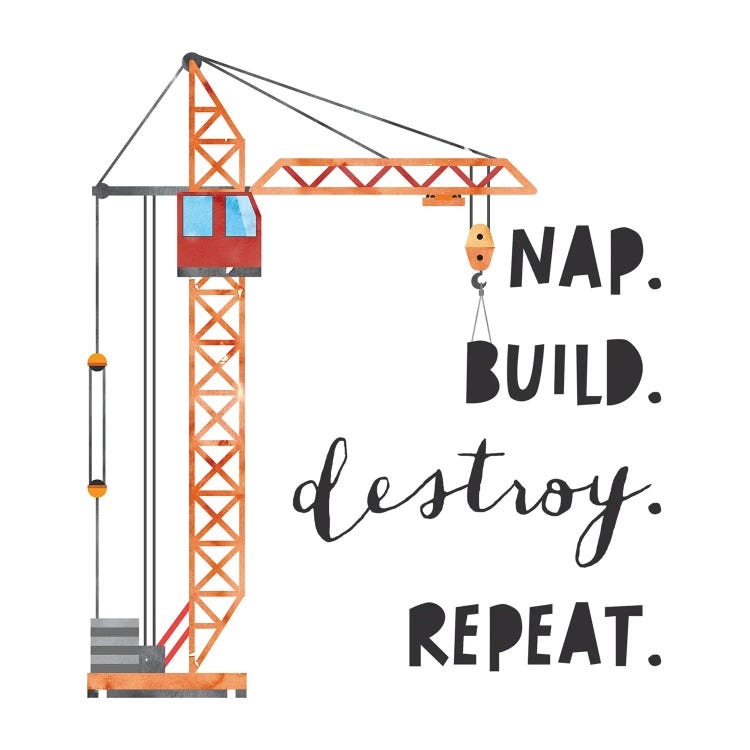 Nap Build Destroy Repeat by Jennifer Mccully wall art