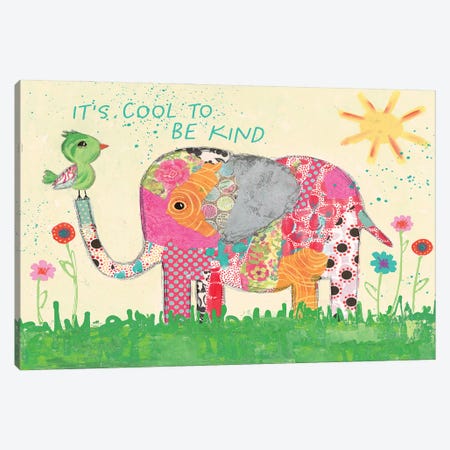 Cool To Be Kind Elephant Canvas Print #JEI2} by Jennifer Mccully Canvas Print