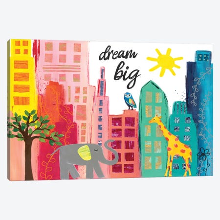 Dream Big Animals In The City Canvas Print #JEI3} by Jennifer Mccully Art Print